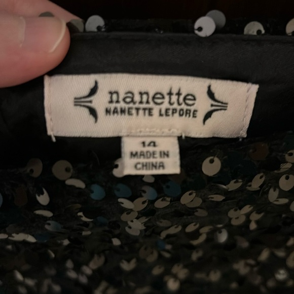 Nanette Lepore sequin black skirt - Picture 3 of 8